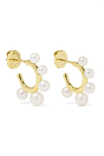 Shop Ippolita Nova Teeny 18-karat Gold Freshwater Pearl Hoop Earrings