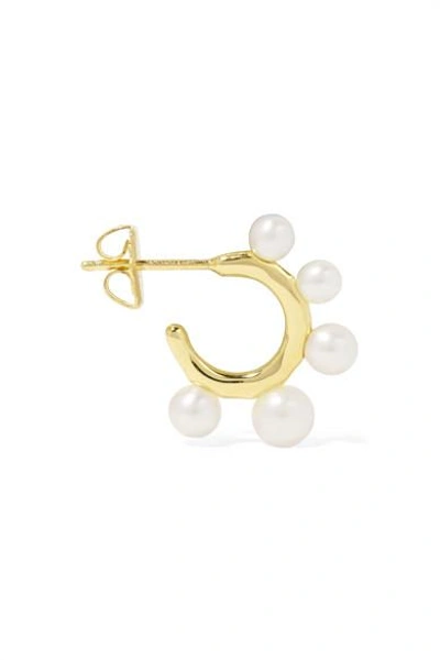 Shop Ippolita Nova Teeny 18-karat Gold Freshwater Pearl Hoop Earrings