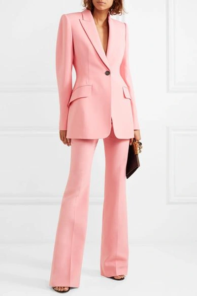 Shop Alexander Mcqueen Wool-blend Bootcut Pants In Pink