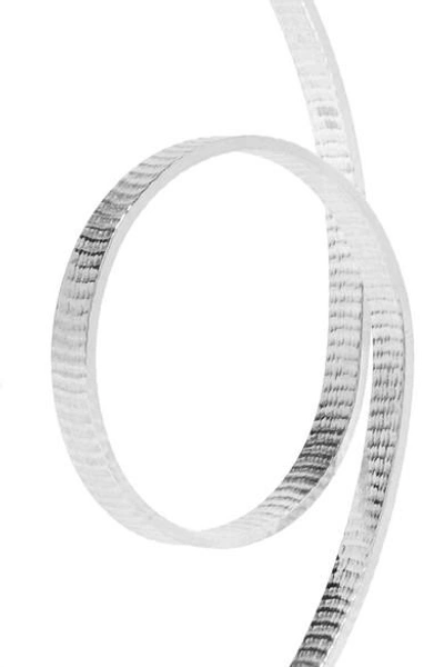 Shop Annie Costello Brown Circle Scroll Silver Hoop Earrings