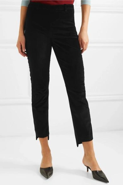 Shop Roland Mouret Pearson Stretch-corduroy Skinny Pants In Black