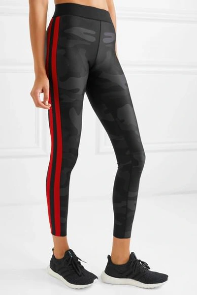 Shop Ultracor Knockout Appliquéd Camouflage-print Stretch Leggings In Gray