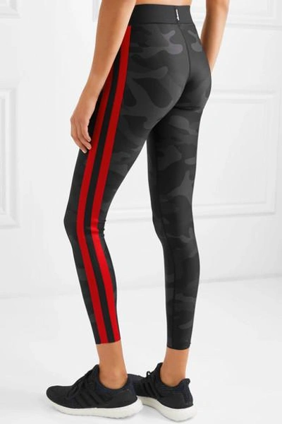 Shop Ultracor Knockout Appliquéd Camouflage-print Stretch Leggings In Gray