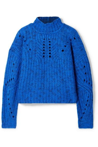 Shop Isabel Marant Jilly Merino Wool Turtleneck Sweater In Blue