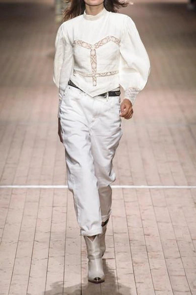 Shop Isabel Marant Corsy High-rise Boyfriend Jeans In White
