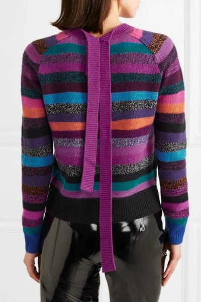 Shop Marc Jacobs Tie-back Striped Cashmere Sweater In Pink