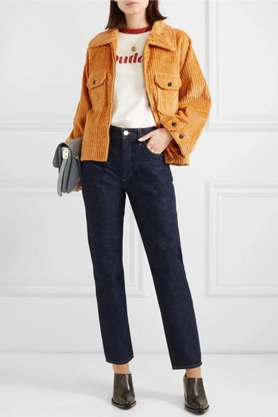 Shop The Great The Boxy Cotton-corduroy Jacket In Yellow