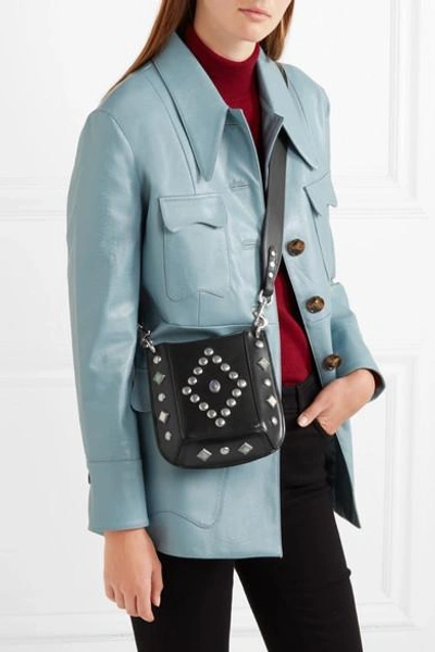 Shop Isabel Marant Nasko Studded Leather Shoulder Bag In Black