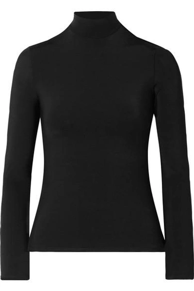 Shop The Row Rudd Stretch-jersey Turtleneck Top In Black