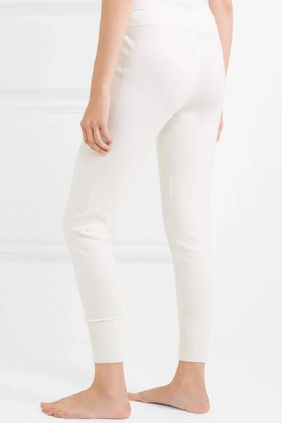 Shop Allude Cashmere Track Pants In Cream