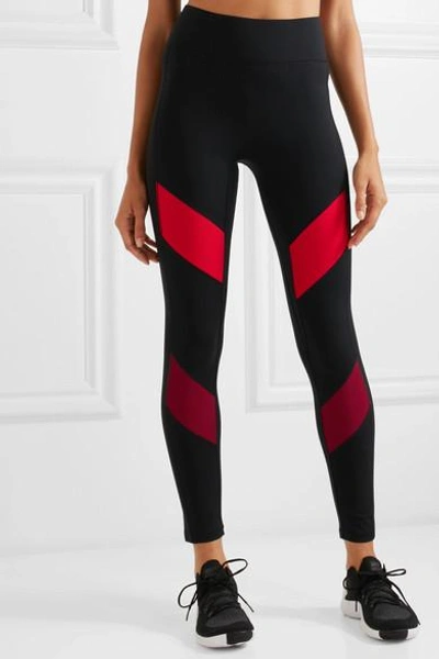 Shop All Access Record Moto Paneled Stretch Leggings In Red