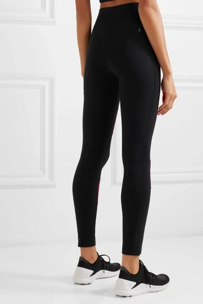 Shop All Access Record Moto Paneled Stretch Leggings In Red