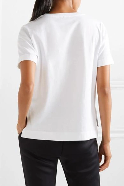 Shop Fendi Wonders Appliquéd Cotton-jersey T-shirt In White