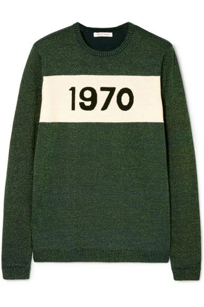 Shop Bella Freud 1970 Metallic Wool-blend Sweater In Green