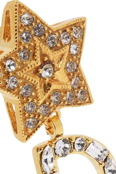 Shop Dolce & Gabbana Gold-tone Crystal Earrings