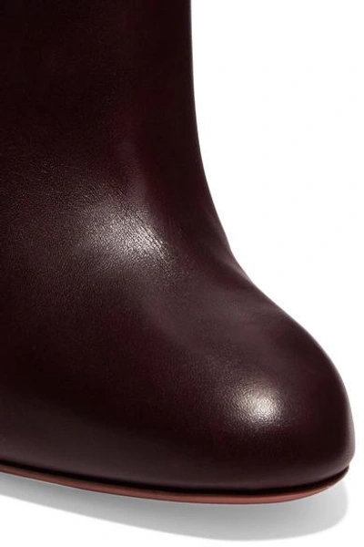 Shop Aquazzura Brera 105 Leather Knee Boots In Burgundy
