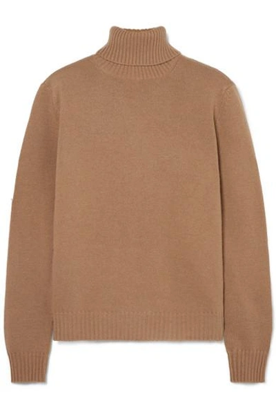 Shop Max Mara Wool And Cashmere-blend Turtleneck Sweater In Beige