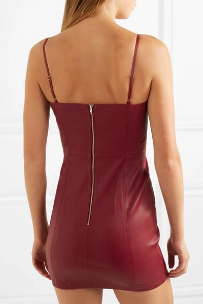 Shop Alexander Wang T Leather Mini Dress In Claret