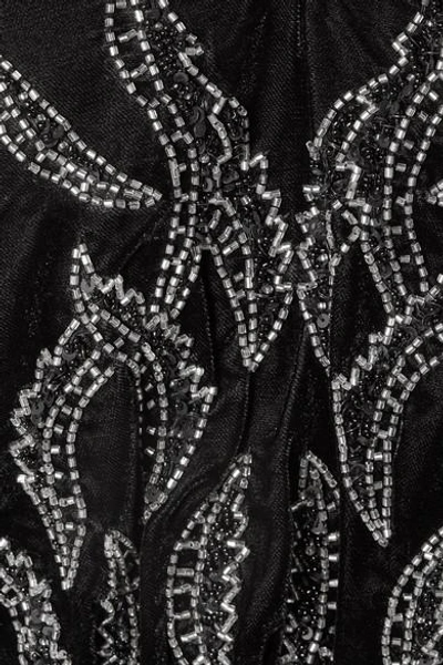 Shop Dodo Bar Or Asymmetric Embellished Velvet Midi Dress In Black