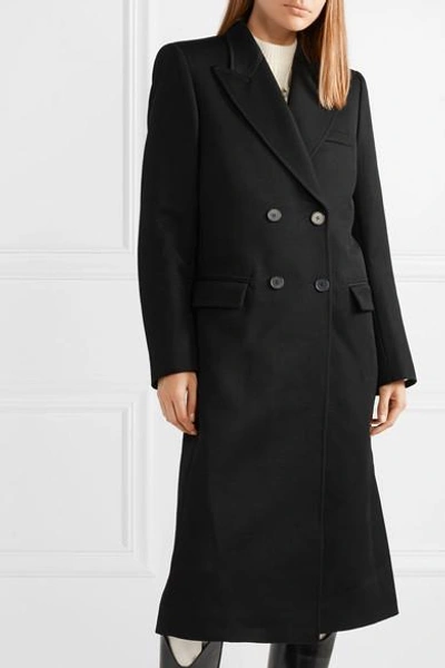 Shop Isabel Marant Joleen Double-breasted Wool-gabardine Coat In Black