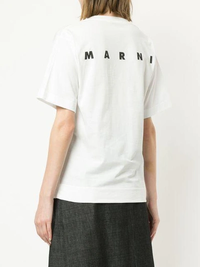 Shop Marni Hand Print T-shirt In White