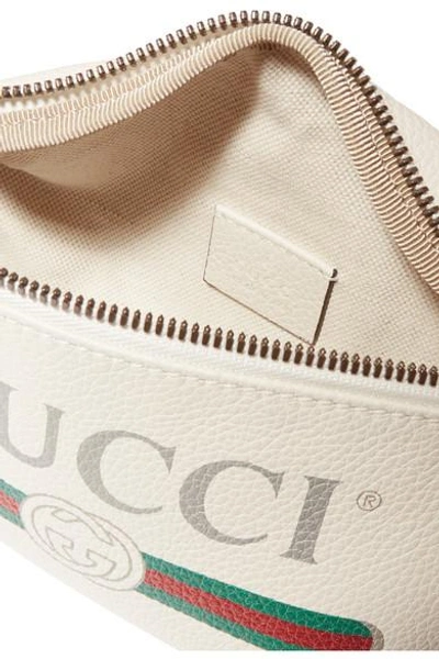 Gucci Printed Textured-leather Belt Bag In White Leather