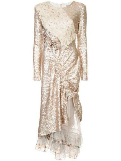 Shop Preen By Thornton Bregazzi Baijie Sequinned Dress In Metallic