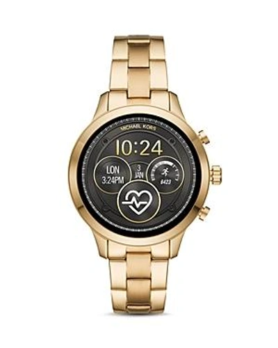 Shop Michael Kors Runway Touchscreen Smartwatch, 41mm In Black/gold