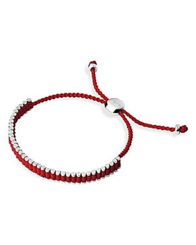 Shop Links Of London Red Mini Friendship Bracelet In Red/silver