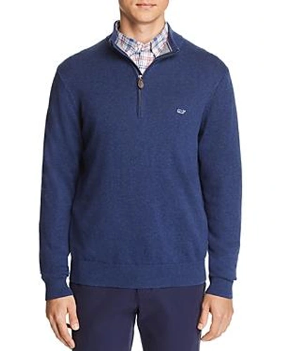 Vineyard Vines Palm Beach Quarter-zip Sweater In Deep Bay