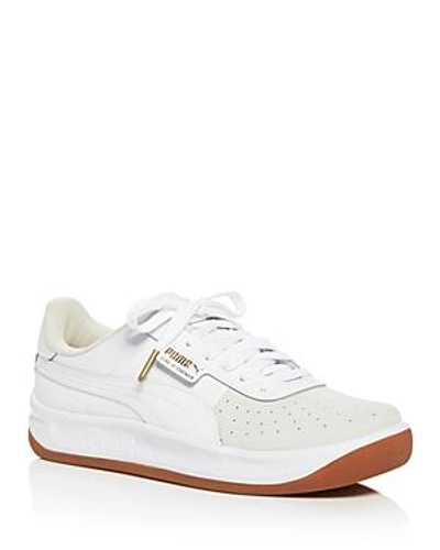 Shop Puma Women's California Exotic Color-block Leather Lace Up Sneakers In White