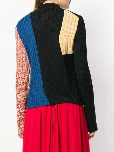 colour block ribbed sweater