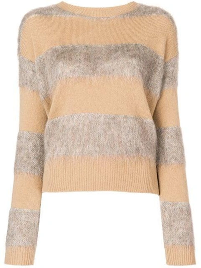 Shop Ballantyne Knit Mix Sweater In Brown