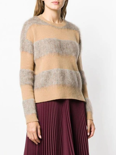 Shop Ballantyne Knit Mix Sweater In Brown