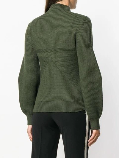 Shop Carven Structured Knit Sweater In Green