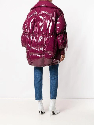 Shop Chen Peng Oversized Puffer Jacket - Pink