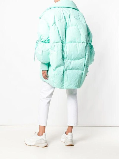 Shop Chen Peng Oversized Puffer Jacket - Green