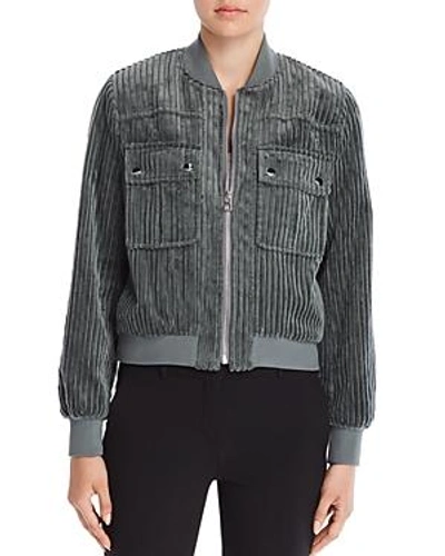 Tory Burch Corduroy Bomber Jacket In Iced Gray | ModeSens