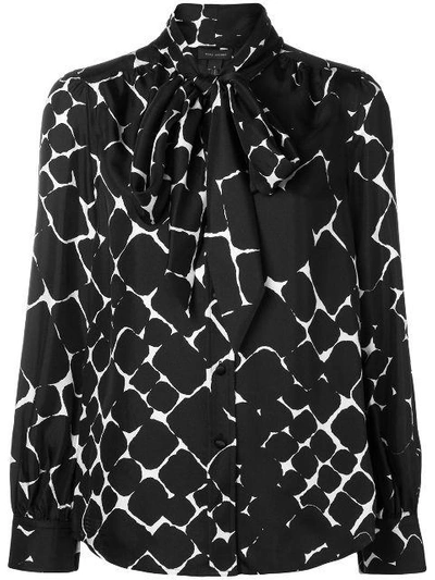 Shop Marc Jacobs Abstract Diamond Pussy Bow Shirt - Black