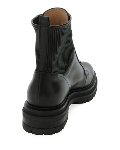 Shop Gianvito Rossi Lugged Leather Hiking Boot In Black