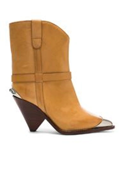 Shop Isabel Marant Leather Lamsy Boots In Neutral