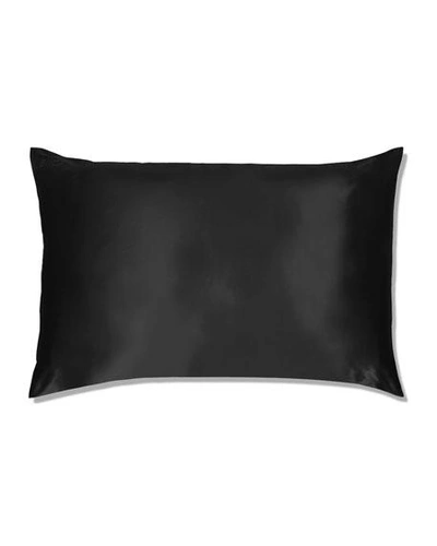 Shop Slip Silk Silk Queen Pillowcase In Black