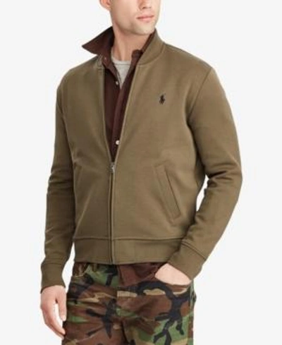 Shop Polo Ralph Lauren Men's Double-knit Bomber Jacket In Defender Green
