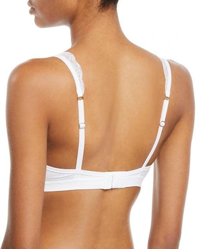 Shop Hanro Cotton Lace Wire-free Soft Cup Bra In White