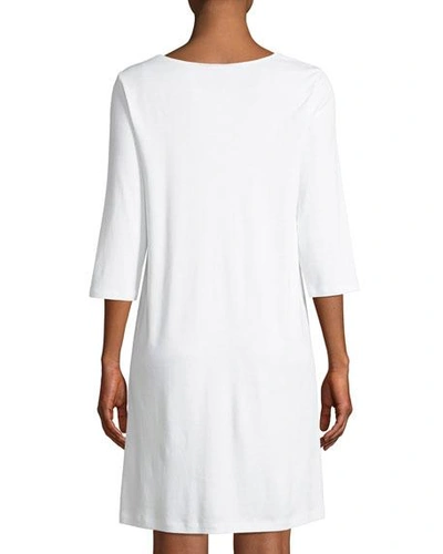 Shop Hanro Moments 3/4 Sleeve Nightgown In White