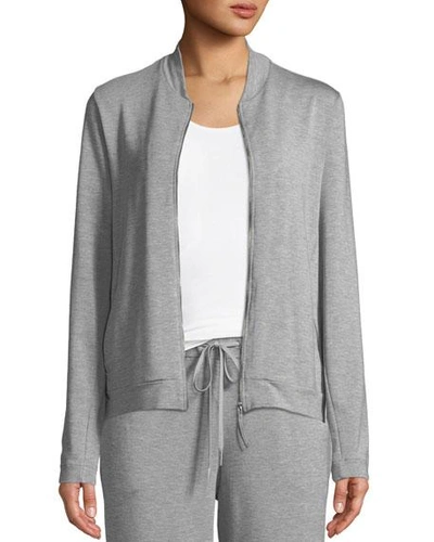 Shop Hanro Balance Zip-front Lounge Jacket In Gray