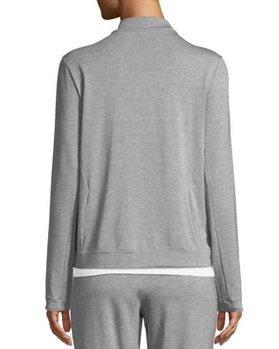 Shop Hanro Balance Zip-front Lounge Jacket In Gray