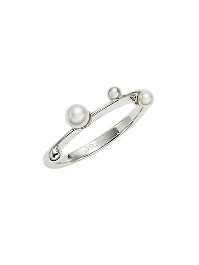 Shop Majorica Sterling Silver & 0.75mm White Pearl Ring