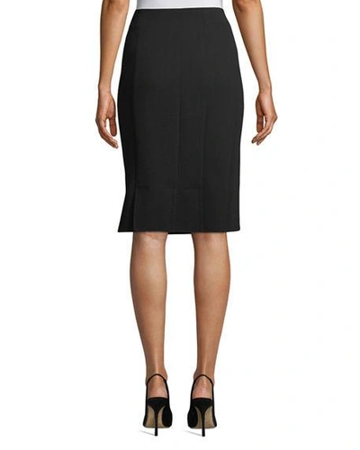 Shop Akris Wool-blend Knee-length Pencil Skirt In Black