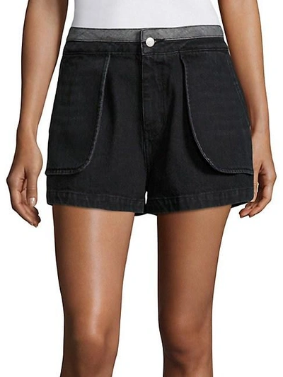 Shop Opening Ceremony Denim Inside-out Shorts In Black